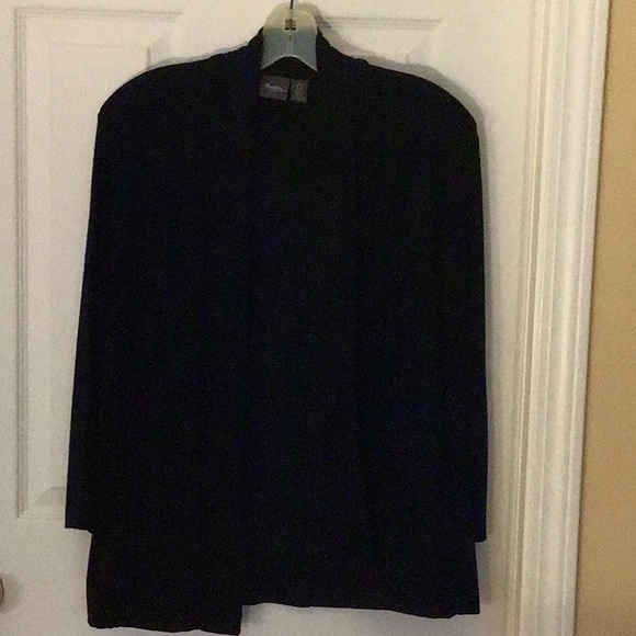 Chicos Travelers women Black, Side Pockets, Open Front Cardigan Sz 0 - Picture 1 of 3